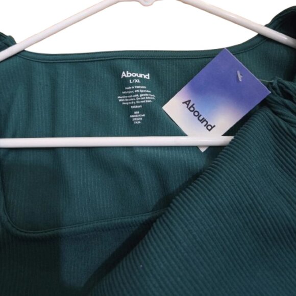 Abound Green Ribbed Square Neck Long Sleeve Bodysuit – Size L/XL – NWT - Picture 3 of 3